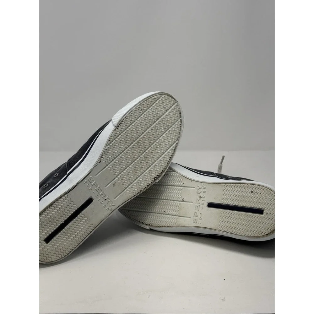 Sperry Top-Sider Men's Gray Distressed Canvas LaceUp Sneakers Breathable Sz 10.5